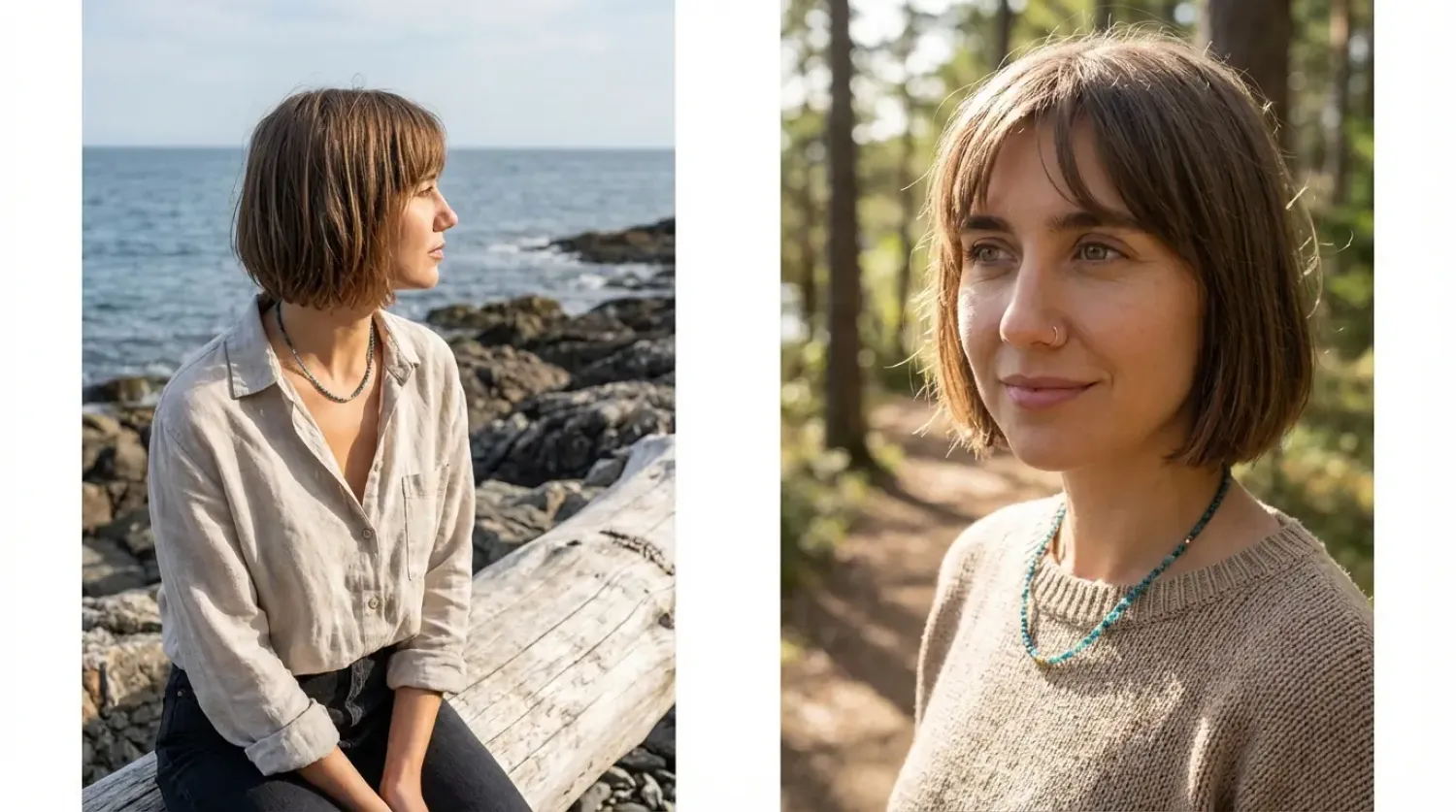 Halskette Lola Sterling Silber mit Apatit und Amazonit  Perlen